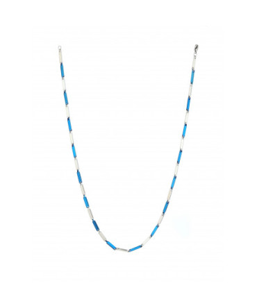  Blue and silver coated chain